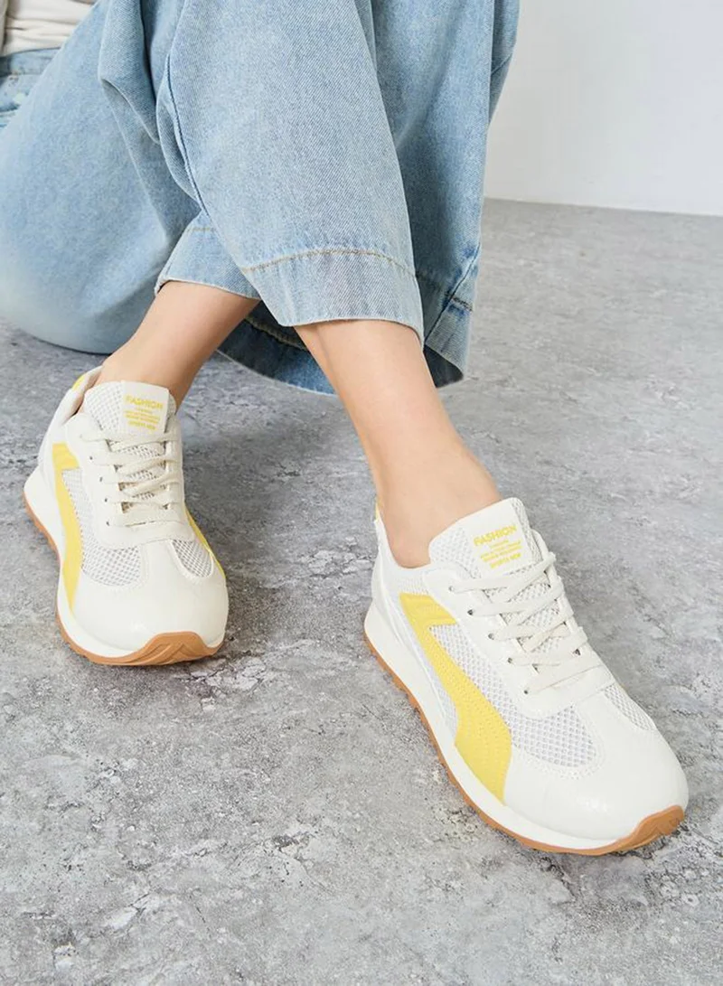 Styli Active Color Block Mesh Panelled Sneakers