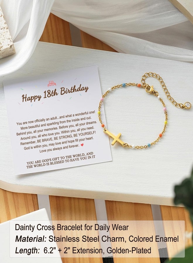 Tarsus 18th Birthday Gifts for Girls 18th Happy Birthday Decorations Unique Cool 18 Year Old Girl Gifts Cross Bracelet - Image 3