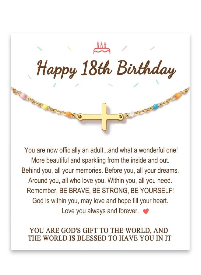 Tarsus 18th Birthday Gifts for Girls 18th Happy Birthday Decorations Unique Cool 18 Year Old Girl Gifts Cross Bracelet - Image 1