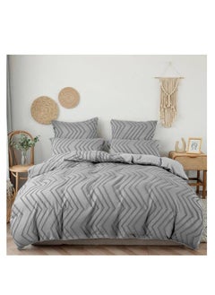 BAIG Microfiber Embroidered Soft Quality Comforter Bedding set-King Size 6Pcs 1-PC fitted bedsheet 200 * 200cm,1-PCS Comforter 220 * 240 fixed, 4PCS Super Soft Pillowcases 
