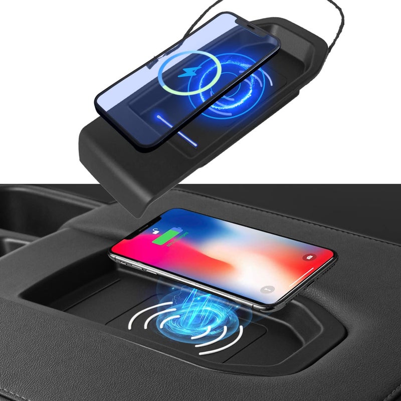 Xipoo Wireless Charger Compatible with 20192021 Chevy Silverado GMC Sierra Wireless Charger Tray 15W Fast Jump Seat Replacement for 1921 Chevy Silverado Accessories