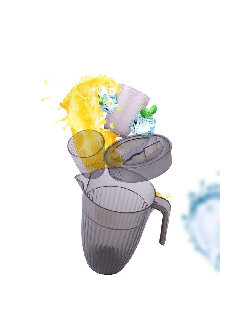 دورق أكريليك خامة متينة وتصميم عصري OM (اسود, دورق مع 2 كوب) - Image 2