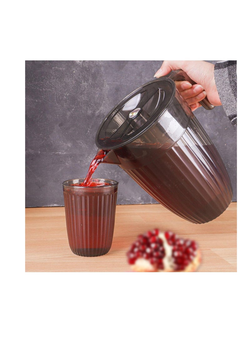 دورق أكريليك خامة متينة وتصميم عصري OM (اسود, دورق مع 2 كوب) - Image 4