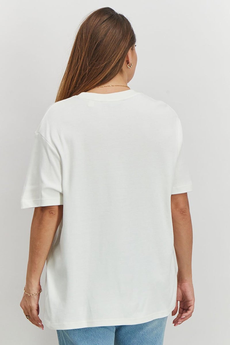 Tchibo Women Round Neck Short Sleeve Embroidered T-shirt, White - Image 2