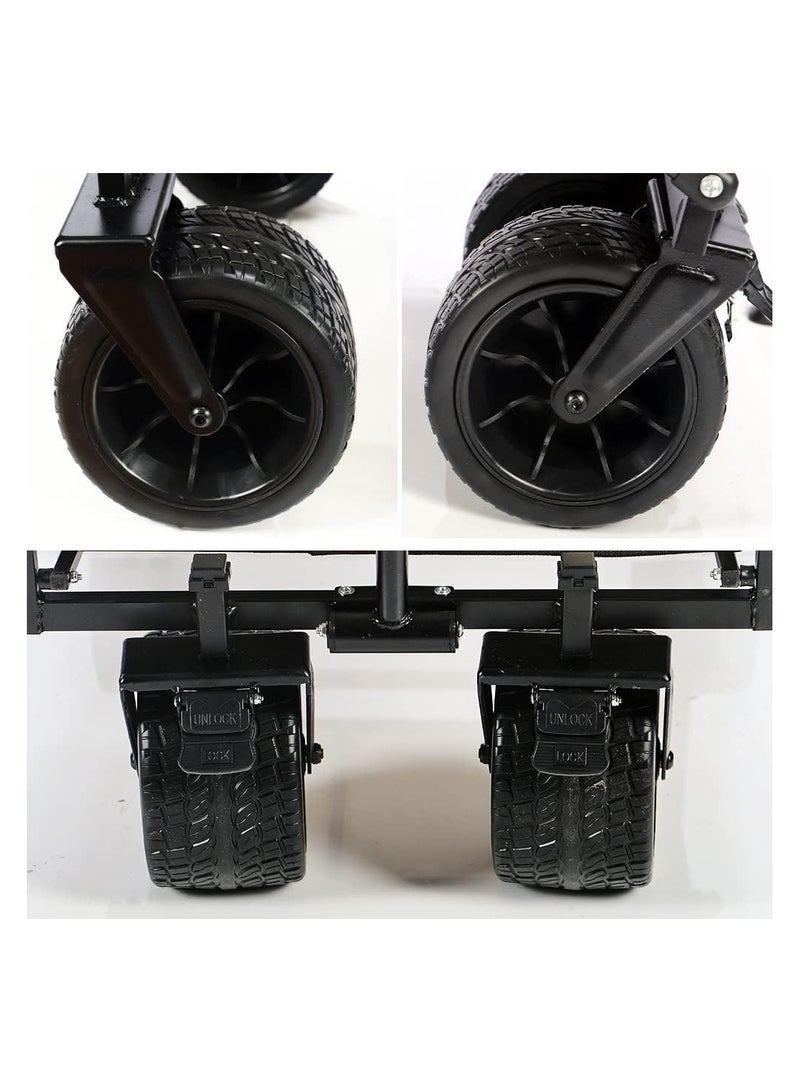 توبيز عربة التخييم توبي - 01 عربة التخييم الخارجية، مقابض العربة قابلة للتعديل ويمكن طيها في عربة خارجية خفيفة الوزن ذات أربع عجلات للبستنة والرياضة والتخييم والنزهات - Image 4