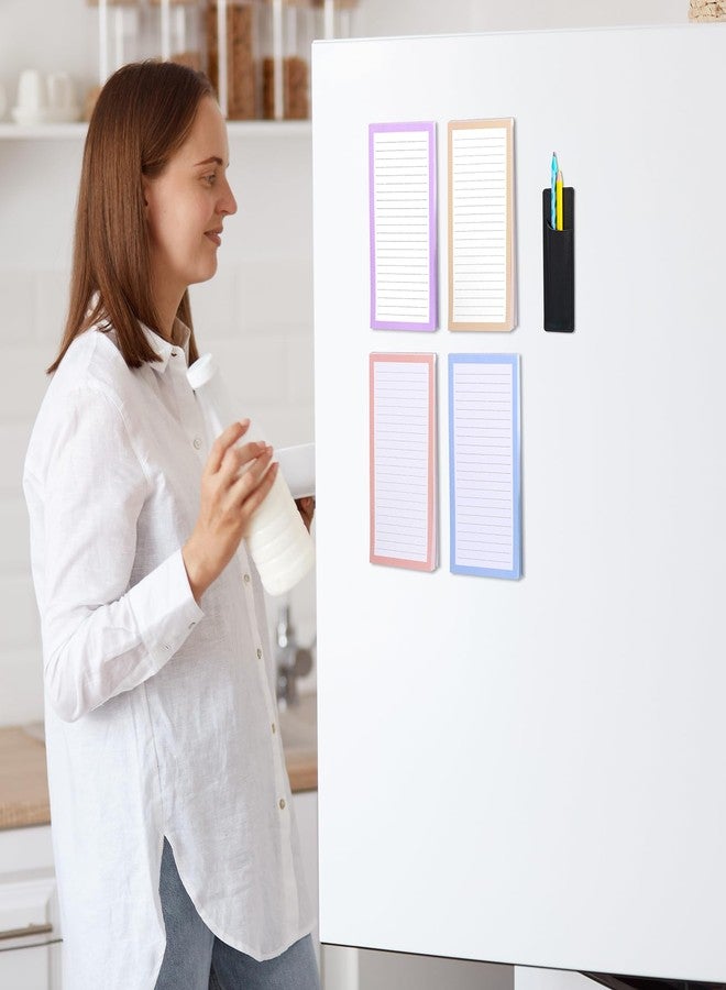 Thboxes 4 Pack Magnetic Note Pad for Fridge with Pen Holder, Totally 200 Sheets Magnetic To Do List, Grocery List, Shopping List, Memo Pads for Refrigerator（Light Color） - Image 5