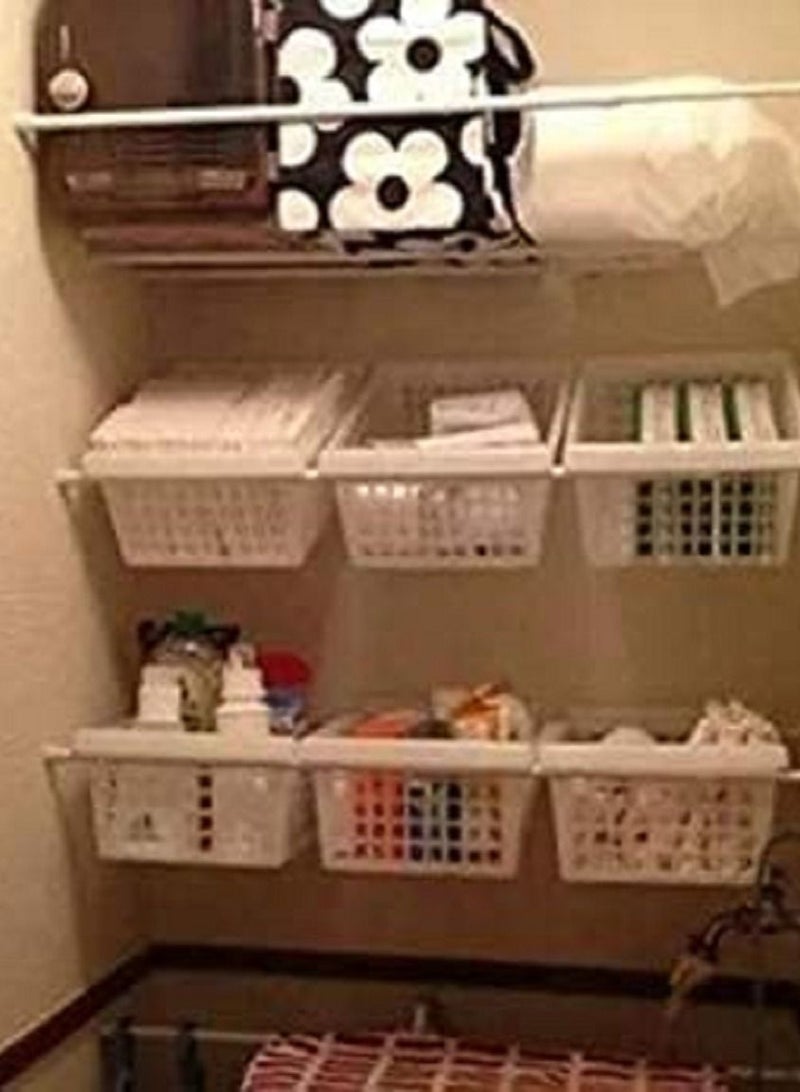 althiqahkey Shower Curtain Bathroom Shower Curtain Rod Adjustable Shower Curtain Tension Rod Extendable Bath Curtain Pole White 25cm to 40cm Diameter 1.3cm - Image 3