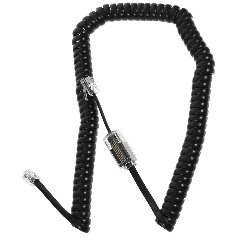 DECHOUS Phone Cable Detangler and Retractable Extension Cord Set for Landline Phones, 4p4c Rj9/rj10/rj22 Receiver Cords with Rotating Anti-Tangle Connectors, Black - Image 1
