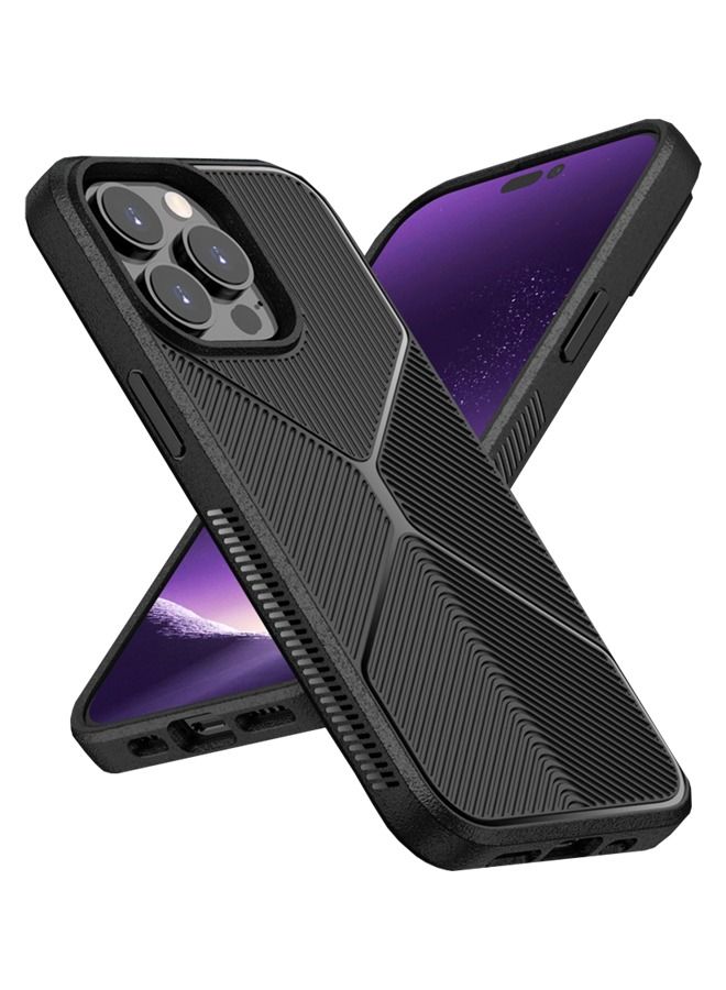 TEAM LUXURY Shock Resistant Drop Soft Mobile Phone Case For Apple iPhone 14 Pro 6.1 Inch Black - Image 1