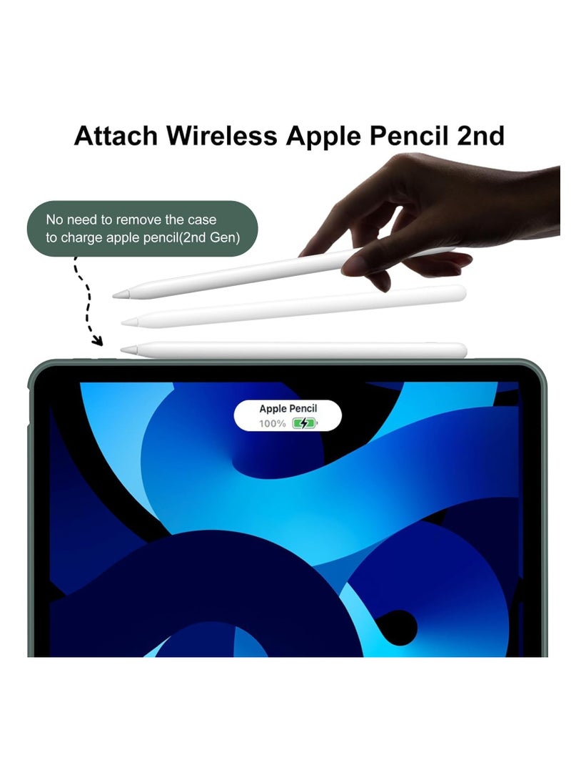 TIGER Case for iPad Air 11 Inch M2 (2024) & iPad Air 5th/4th Gen (10.9 Inch, 2022/2020) – Lightweight Soft TPU Back Protective Case with Auto Sleep/Wake Function & Smart Folio Cover – Thin, Slim Design for Maximum Protection (Green, 10.9) - Image 3