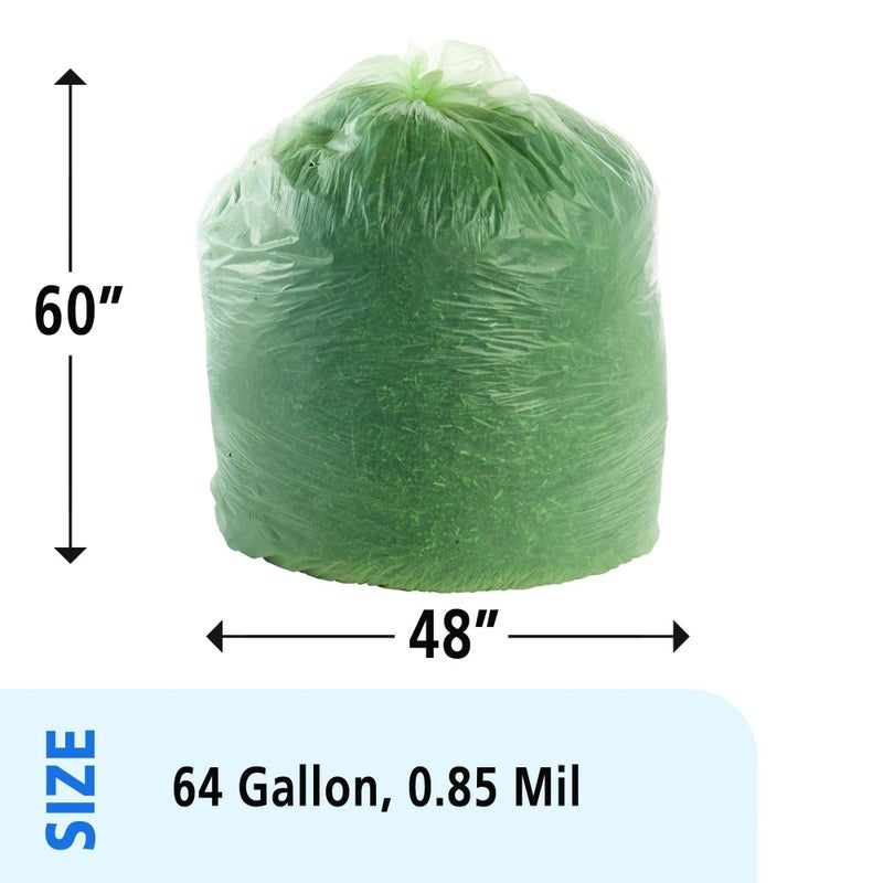 Stout by Envision Ecosafe-6400 Bags, 64 Gal, 0.85 Mil, 48" X 60", Green, 30/box - Image 2