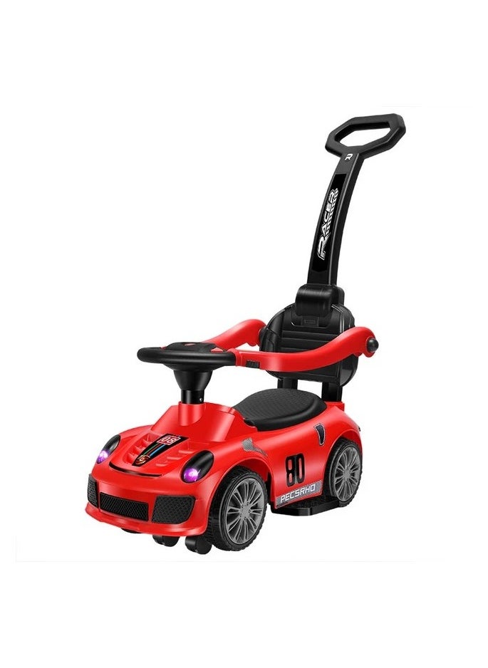 Generic - The Porsche sled for children contains music and LED lighting and can be controlled 360 degrees for easy movement. 3 in 1 children's slide (red) - Image 1