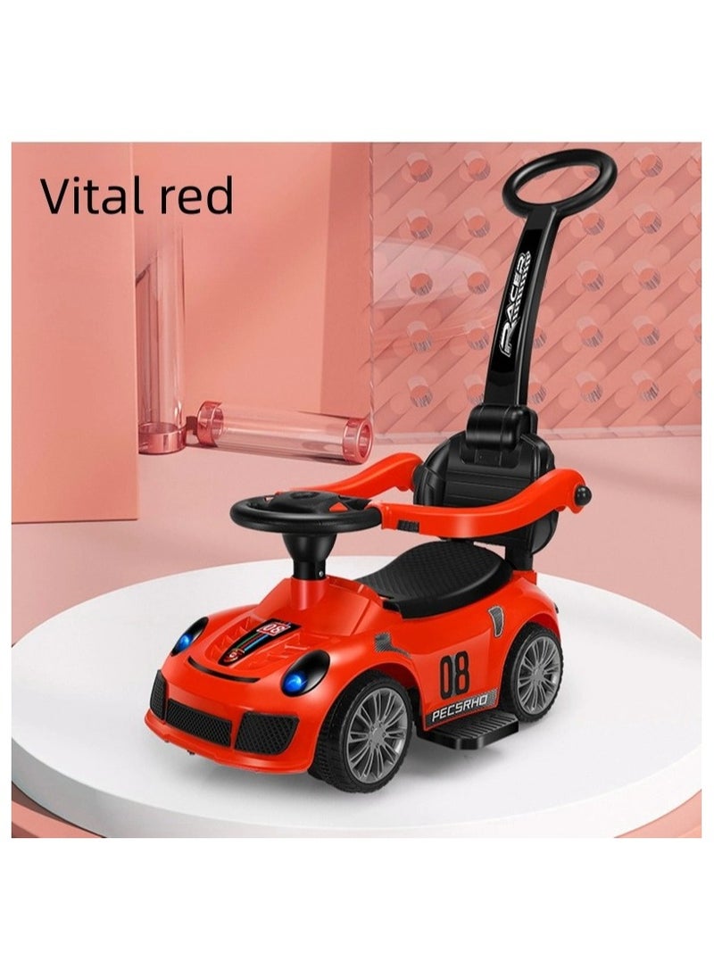 Generic - The Porsche sled for children contains music and LED lighting and can be controlled 360 degrees for easy movement. 3 in 1 children's slide (red) - Image 1