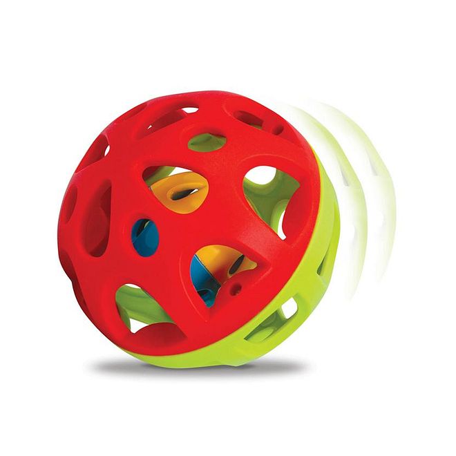 Winfun Easy Grasp Rattle Ball, Colorful, Durable, Enhance Motor Skills, 3 Months+, 7.5 x 6 x 4 cm - Red - Image 2