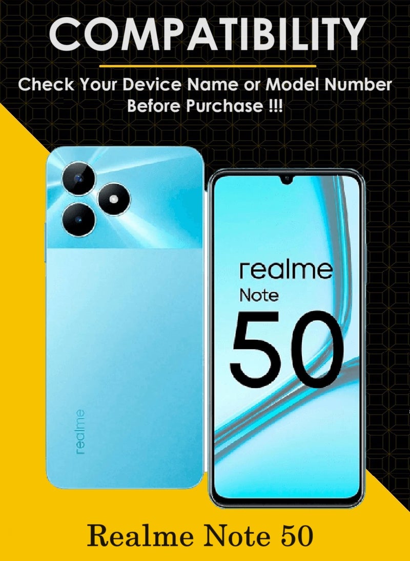 4 Pieces Tempered Glass Screen Protector 5D Designed For Realme Note 50 Full Glue Edge to Edge Full Screen Coverage And Bubble Free