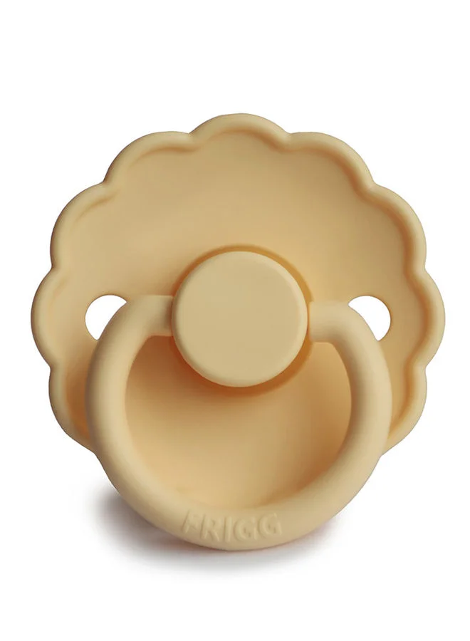 FRIGG Daisy Latex Baby Pacifier, 6-18 Months, Size 2, Pack of 1 - Pale Daffodil