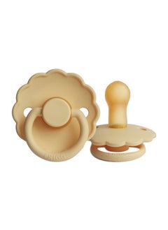 FRIGG Daisy Latex Baby Pacifier, 6-18 Months, Size 2, Pack of 1 - Pale Daffodil  - Image 1
