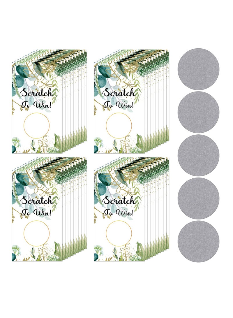 Excefore 100 Pcs Scratch Off Stickers Cards Blank Gift Certificates for Business, for Hair Beauty Makeup Salon Spa Restaurant, DIY Coupon Cards for Holiday Birthday, Wedding Baby Shower Favors Games - Image 1