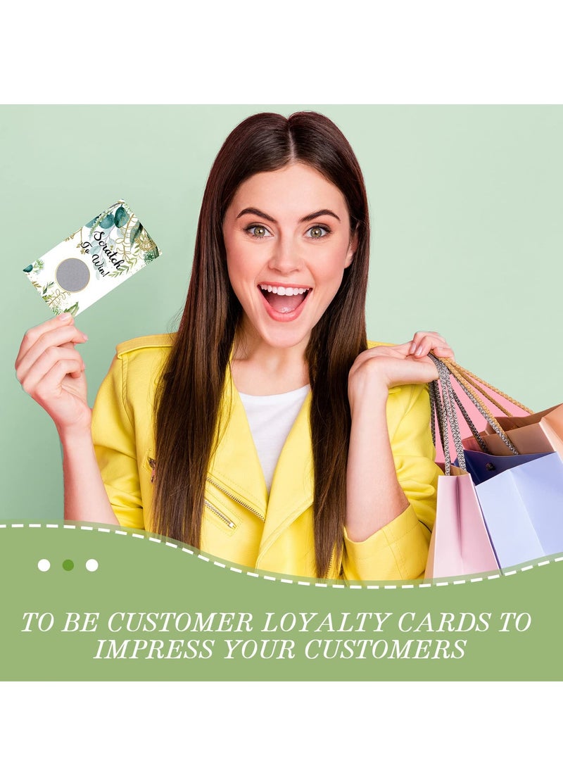 Excefore 100 Pcs Scratch Off Stickers Cards Blank Gift Certificates for Business, for Hair Beauty Makeup Salon Spa Restaurant, DIY Coupon Cards for Holiday Birthday, Wedding Baby Shower Favors Games - Image 5