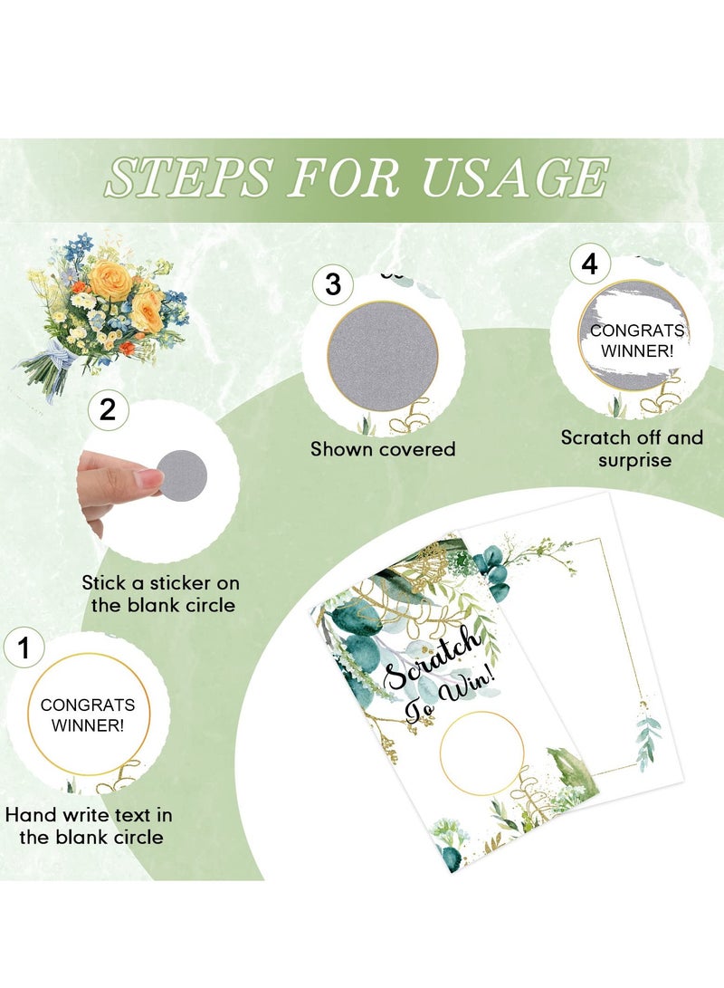 Excefore 100 Pcs Scratch Off Stickers Cards Blank Gift Certificates for Business, for Hair Beauty Makeup Salon Spa Restaurant, DIY Coupon Cards for Holiday Birthday, Wedding Baby Shower Favors Games - Image 2