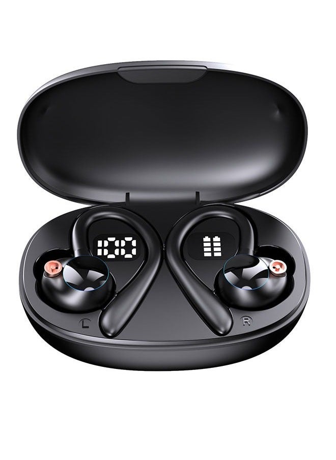 Generic Wireless Bluetooth Headset Noise Cancelling Stereo Earbuds With Air Conduction Technology, Smart Touch Control For Driving Talking Running Listening To Songs, Black  - Image 1