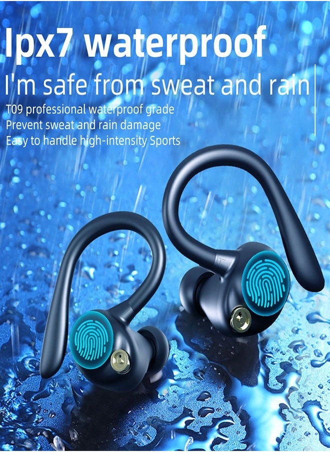 Generic Wireless Bluetooth Headset Noise Cancelling Stereo Earbuds With Air Conduction Technology, Smart Touch Control For Driving Talking Running Listening To Songs, Black  - Image 4