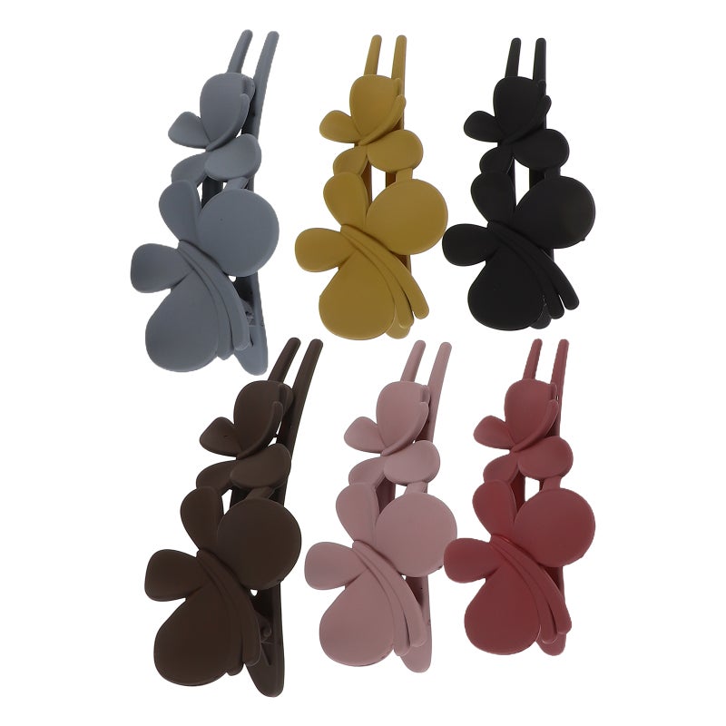 6Pcs Decorative Double Flower Hair Clips Claws Duckbill Hair Barrettes Hair Pins Clamps Bun Updo Holders Accessories for Women Girls Assorted Color - Image 4