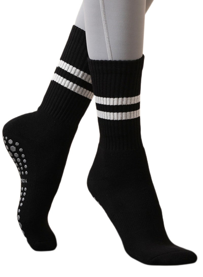 نوفولان جوارب يوجا نسائية لفصل الخريف والشتاء جوارب بيلاتيس جوارب لياقة بدنية جوارب جزيئات مضادة للانزلاق جوارب يوجا قطنية نسائية جوارب رياضية متوسطة الطول من تيري للرقص الباليه سميكة ودافئة - Image 1