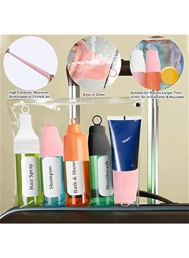 BWSJ LeakProof Elastic Sleeve Covers for Travel Bottles Toiletry Skin Accessory - Image 2