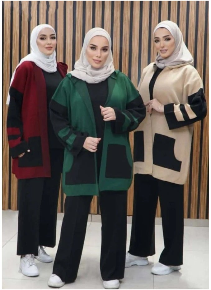 فاميلي قطن - بجامة تريكو ثلاث قطع - Image 1