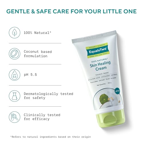 EQUALSTWO by Zydus Skin Healing Cream for Baby & Mom – 150gm | Eczema Relief, Rash & Dry Itchy Skin | pH 5.5 | Dermatologist-Tested | Gentle Moisturizer for Sensitive, Red, Irritated Skin, (Pack 1) - Image 4