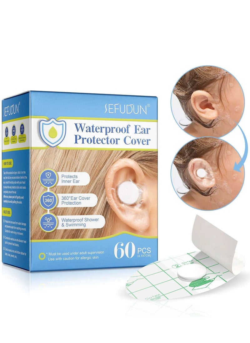 Sefudun 60 Pieces Waterproof Ear Protector Cover for Swimming Shower Ear Protectors with Ear Plugs for Kids Newborn Disposable Ear Covers for Shower Surfing Snorkeling and Other Water Sports  - Image 1