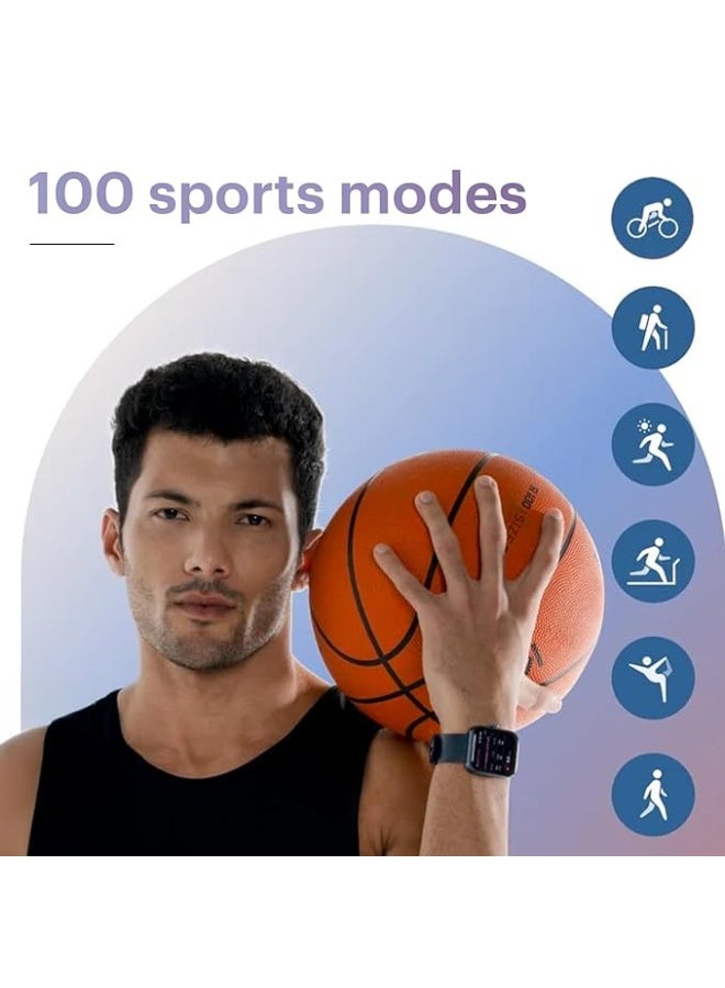 ساعة Noise Pulse 2 Max الذكية: شاشة 1.85 بوصة، تدعم إجراء المكالمات عبر البلوتوث، بطارية تدوم 10 أيام، مقاومة للماء بمعيار IP68 (رقم الموديل NSW-203)، تضم 100 وضع رياضي، مناسبة للرجال والنساء (لون أخضر زمردي) - Image 4