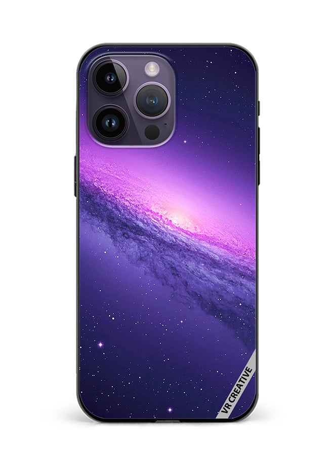 Protective Case Cover For Apple iPhone 16 Pro Max Abstract Crossed Lines Galaxy Seamless Design Multicolour