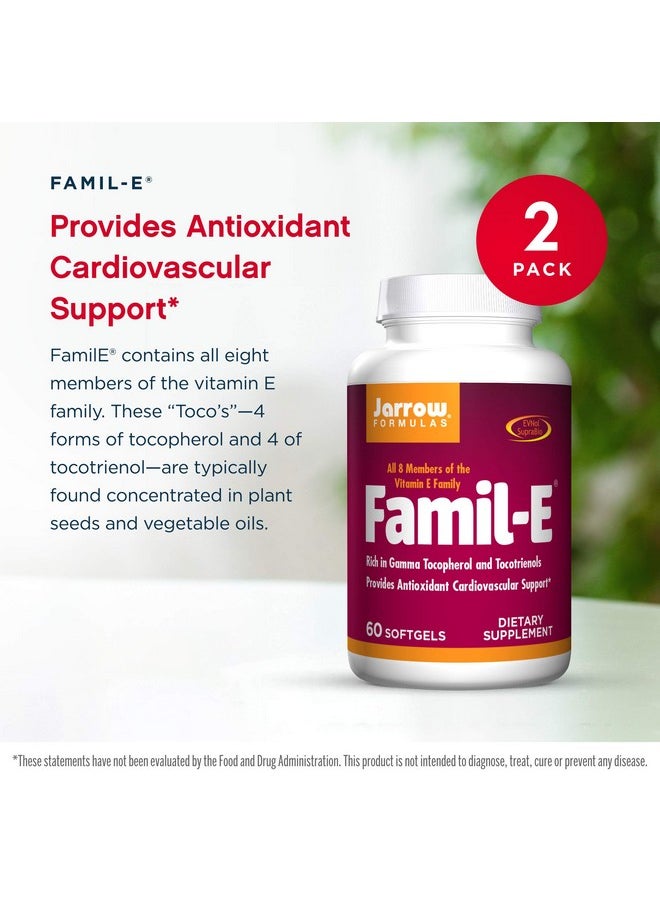 jarrow formulas Famile 60 Softgels 2 Pack Promotes Heart  Cardiovascular Health Contains All 8 Members Of The Vitamin E Family Rich In Gamma Tocopherol  Tocotrienols 120 Total Servings  - Image 3