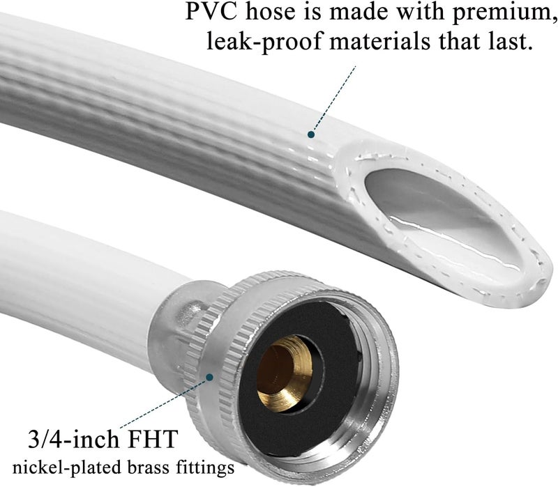 ماسورة تصريف مزيل الرطوبة باتصال 3/4 بوصة FHT، PVC سميك لمنع الالتواء، وواجهات فولاذية ملولبة لمنع التسرب (12 قدمًا) - Image 3