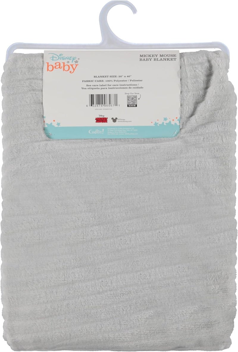 Disney Mickey Mouse Soft Baby Blanket - Flannel Fleece for Infants and Toddlers, Plush Crib and Stroller Blanket in Good Mouse/Grey - Image 3