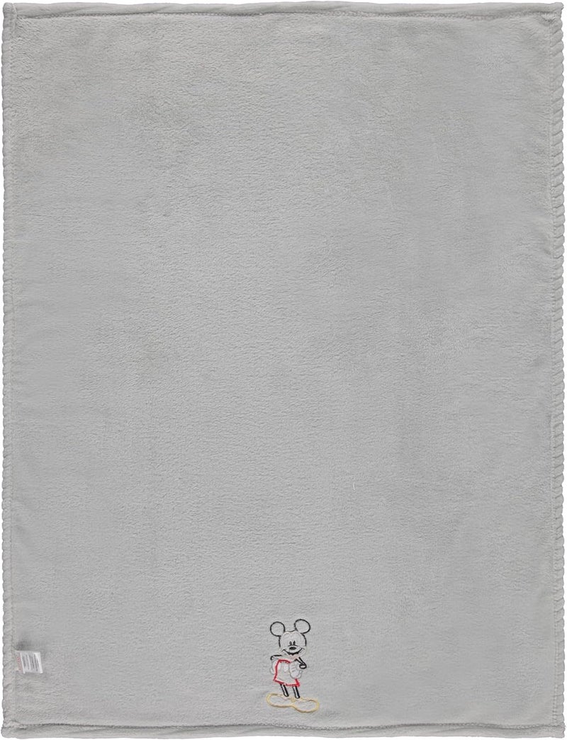 Disney Mickey Mouse Soft Baby Blanket - Flannel Fleece for Infants and Toddlers, Plush Crib and Stroller Blanket in Good Mouse/Grey - Image 5