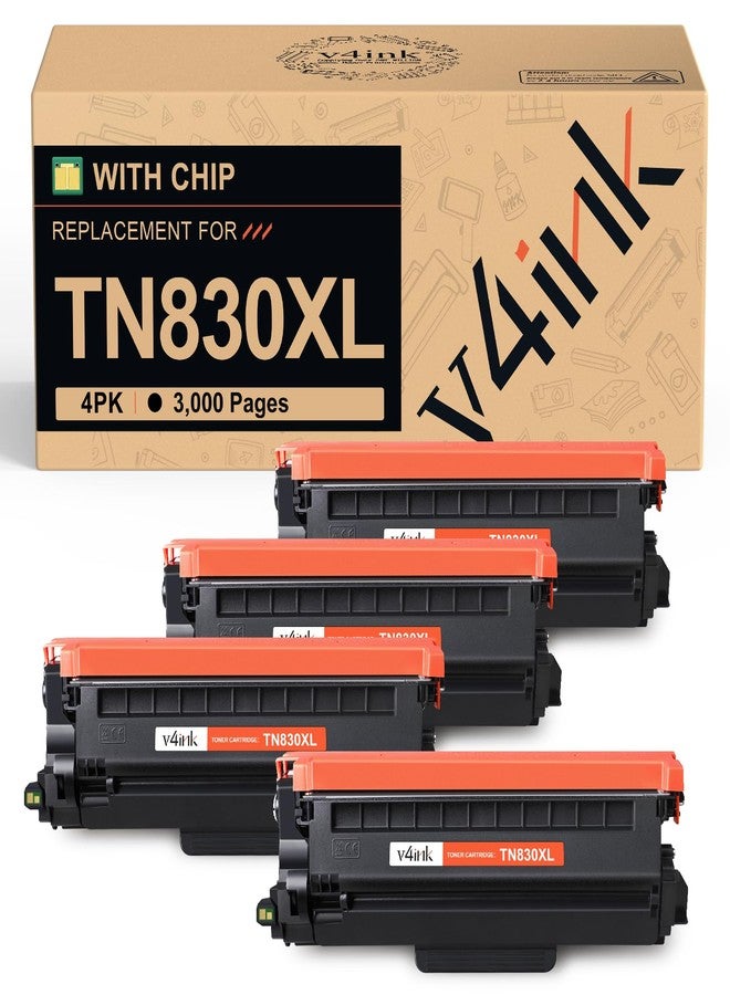 V4ink TN830XL Toner Cartridge Compatible Replacement for Brother DCP L2640DW L2647DW HL L2420DW L2460DW L2460DWXL L2465DW L2467DW (4 Black) High Yield - Image 1