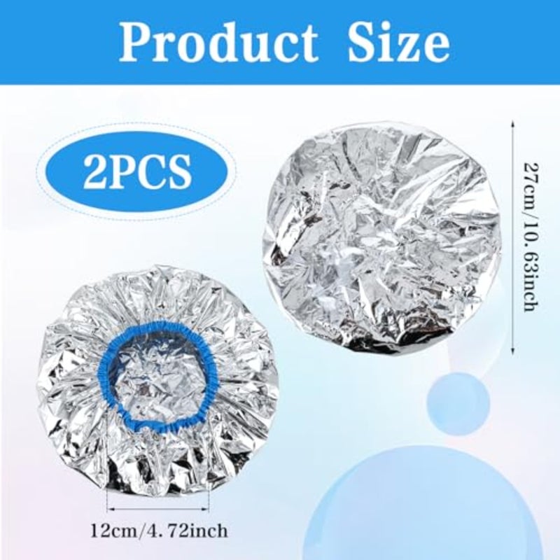 2 Pcs Aluminum Foil Deep Conditioning Hair Cap Reusable Heat Cap For Deep Conditioning Thickened Hair Cap for Oil Treatment Heated Shower Cap Processing Caps for Hair Dye Cap for Home and Salon Use - Image 3