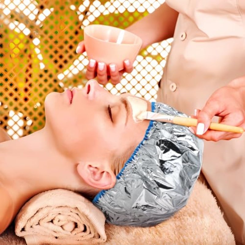 2 Pcs Aluminum Foil Deep Conditioning Hair Cap Reusable Heat Cap For Deep Conditioning Thickened Hair Cap for Oil Treatment Heated Shower Cap Processing Caps for Hair Dye Cap for Home and Salon Use - Image 4