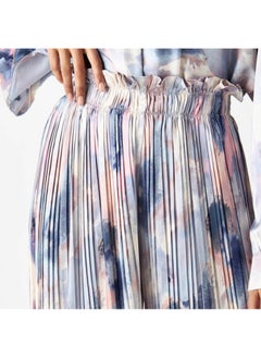 2Xtremz 2Xtremz Printed Pleated Palazzo Pants with Elasticated Paperbag Waist  - Image 3