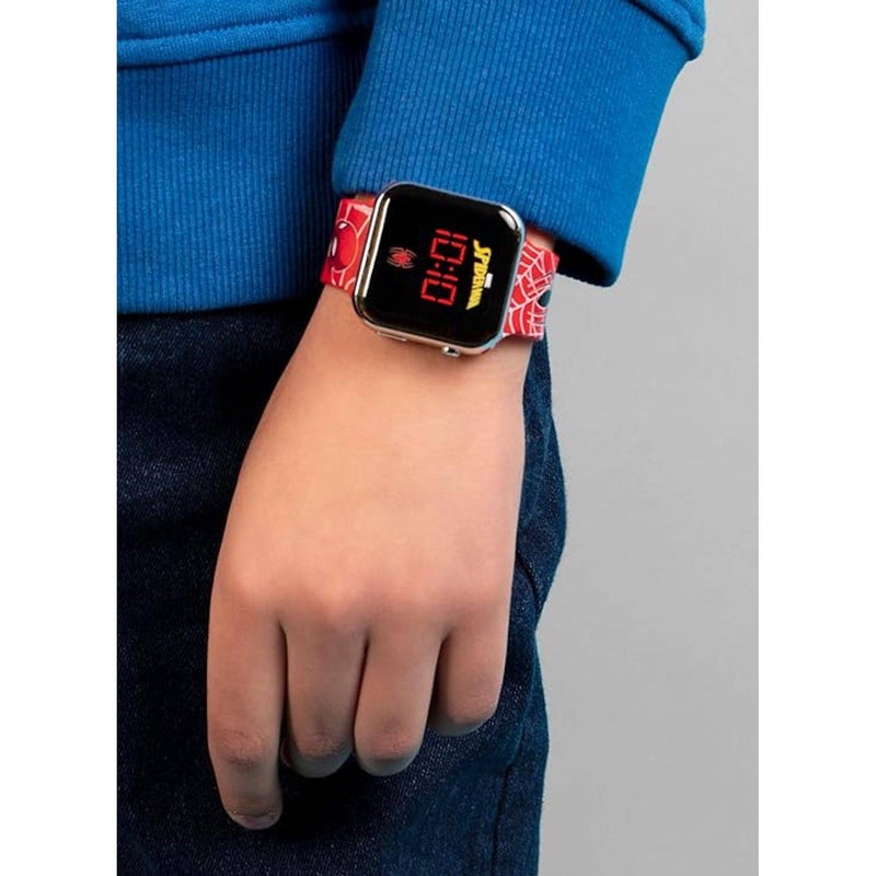 Marvel Spider-Man Spider-Man LED Digital Watch (Red/Black) - Image 4