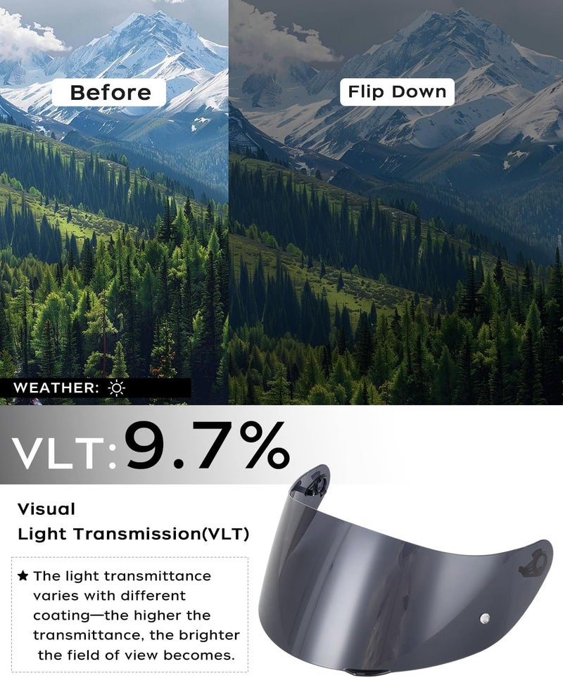 SOMAN K1 Helmet Visor Replacements, K1S Tinted Helmet Visor Compatible with K1 K1S K3SV K5 K5S UV Protection (Deep Smoke) - Image 3