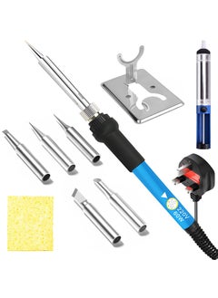 GNAFOTU Soldering Iron Kit, Portable Soldering Iron Adjustable Temperature 200-450℃ Welding Tools UK Plug with 5 Solder Tips, Desoldering Pump, Stand, 60W Solder Kit Soldering Irons Set for DIY Welding Repairing  - Image 1