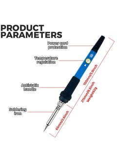 GNAFOTU Soldering Iron Kit, Portable Soldering Iron Adjustable Temperature 200-450℃ Welding Tools UK Plug with 5 Solder Tips, Desoldering Pump, Stand, 60W Solder Kit Soldering Irons Set for DIY Welding Repairing  - Image 3