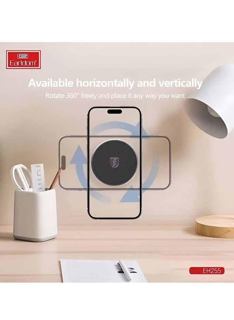 Earldom EH255 Magnetic Mount Holder – 360° Rotation – Secure & Firm Grip for Car, Wall, and More-BLACK - Image 4