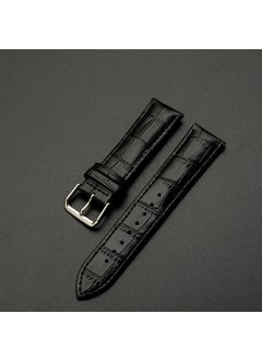 Generic Genuine Leather Watch Strap Unisex 20mm Black 