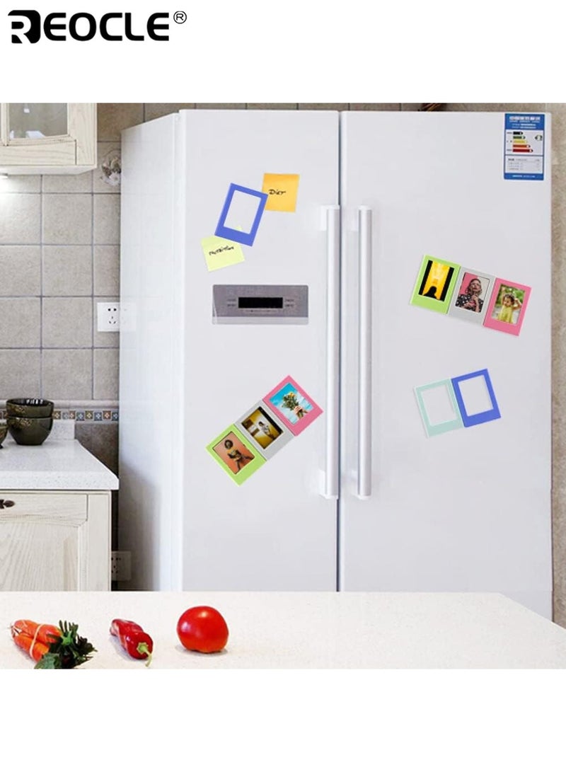 REOCLE 10PCS Magnetic Picture Frame Set for Refrigerator Mini Frames for Polaroid and Instax Photos Wallet Size Picture Frames Easy to Install Reusable Clear Display Ideal for Photo Lovers Home Decoration - Image 5