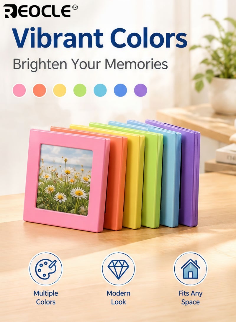 REOCLE 10PCS Magnetic Picture Frame Set for Refrigerator Mini Frames for Polaroid and Instax Photos Wallet Size Picture Frames Easy to Install Reusable Clear Display Ideal for Photo Lovers Home Decoration - Image 3